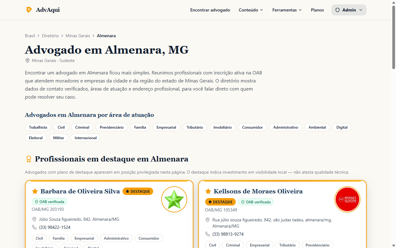 Diretório da cidade